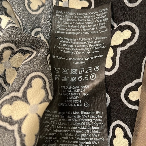 Pieces Sally Black print V-neck Printed Mini Dress/NWT/S - Picture 12 of 15